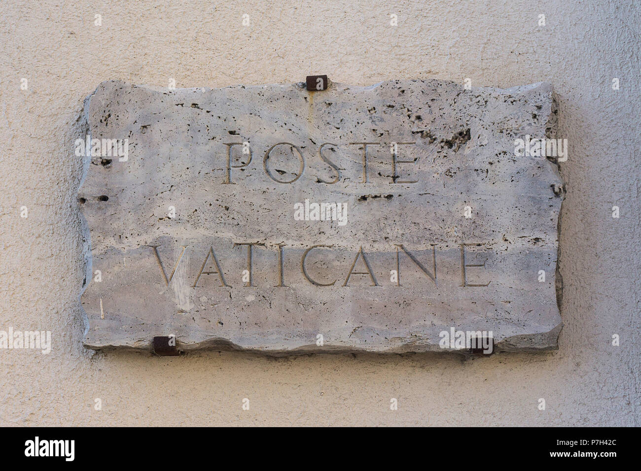 Vatikanstadt post unterzeichnen in Rom Italien Stockfoto