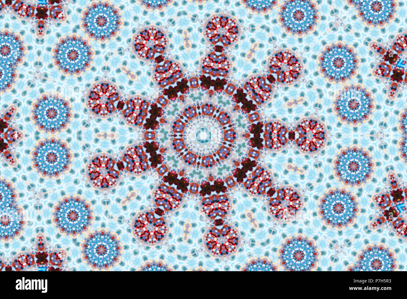 Abstrakte Kaleidoskop Hintergrund, bunte reflektierende Spiegelung Muster Stockfoto