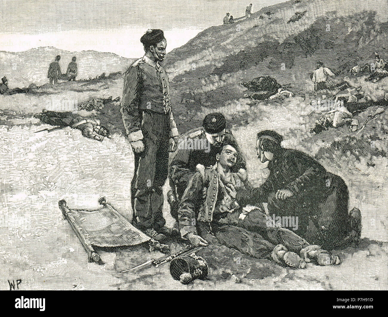 Tendenziell die Verwundeten nach der Schlacht an der Alma, 20. September 1854 Stockfoto