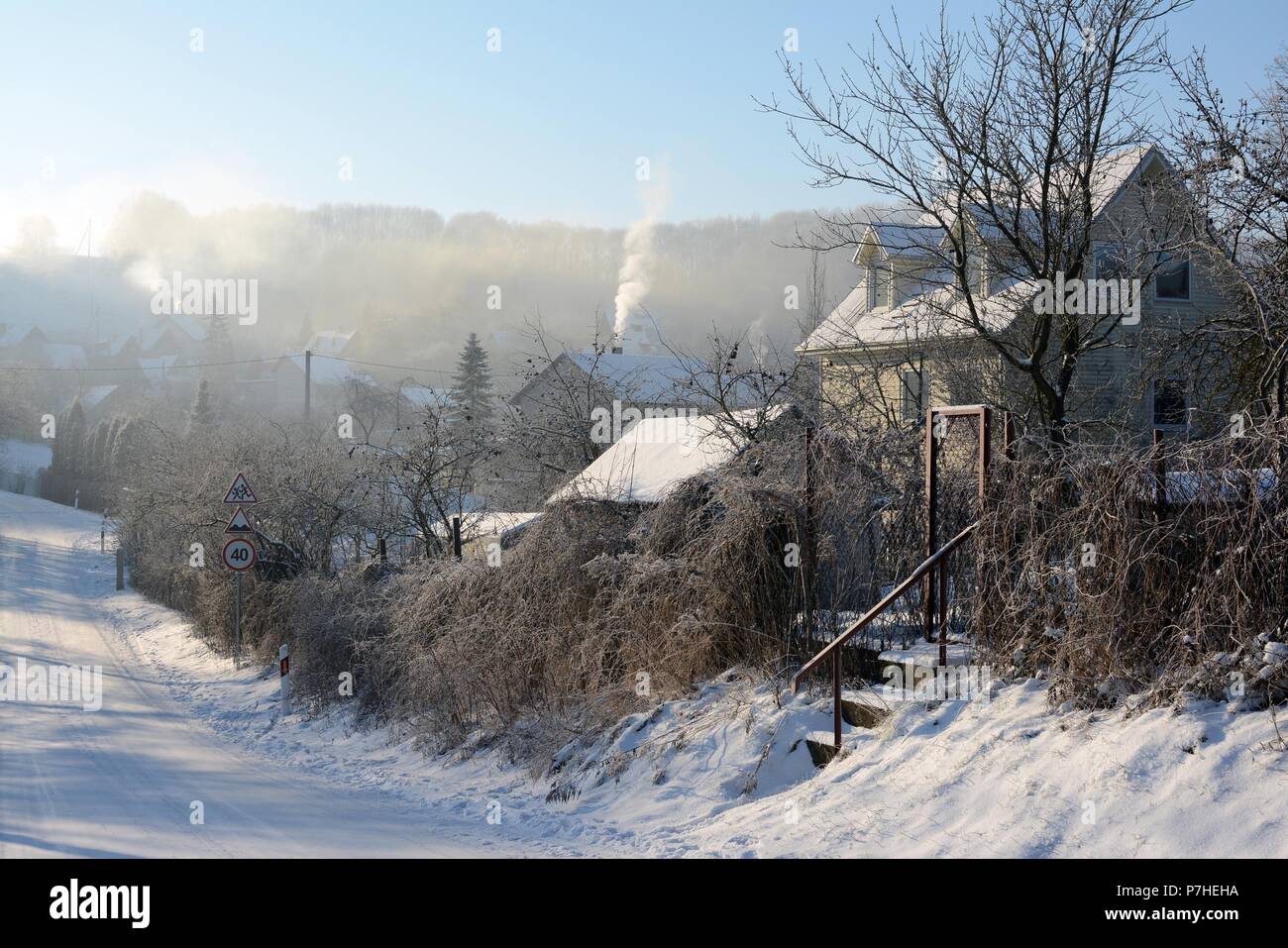 Winter in Litauen Stockfoto