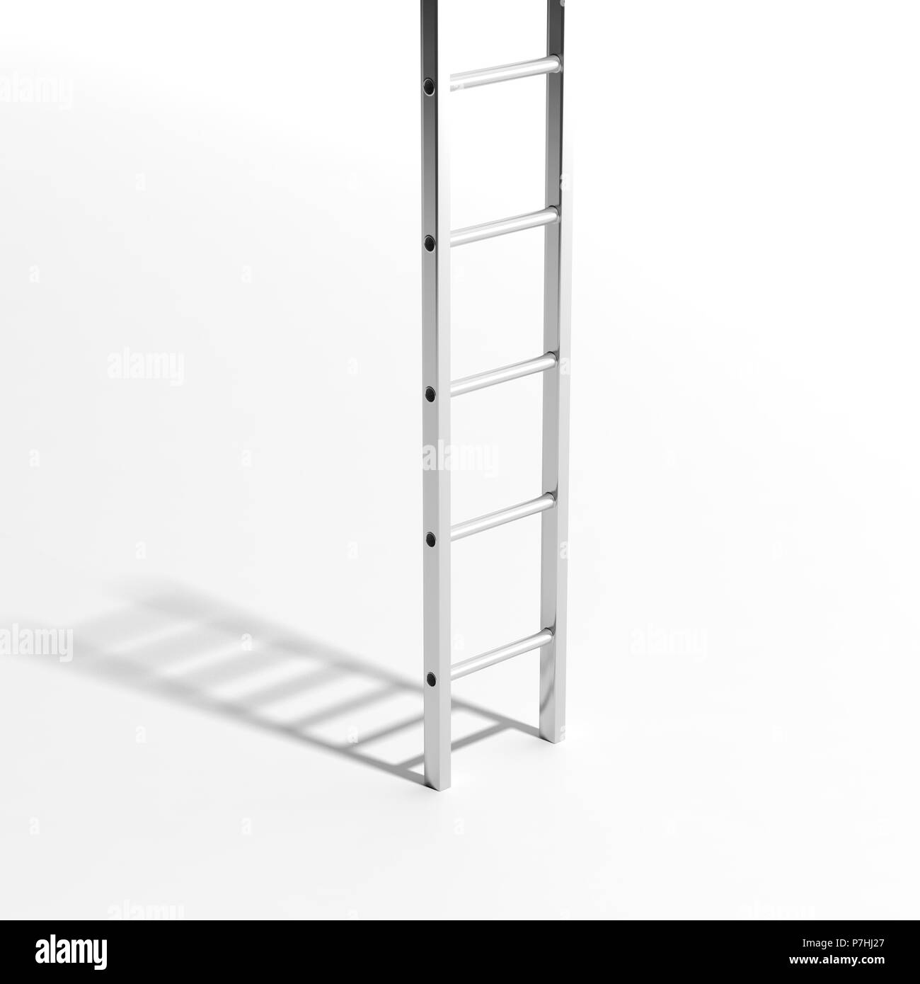 Metall wand Leiter auf weißem Hintergrund. 3D-Darstellung Stockfoto