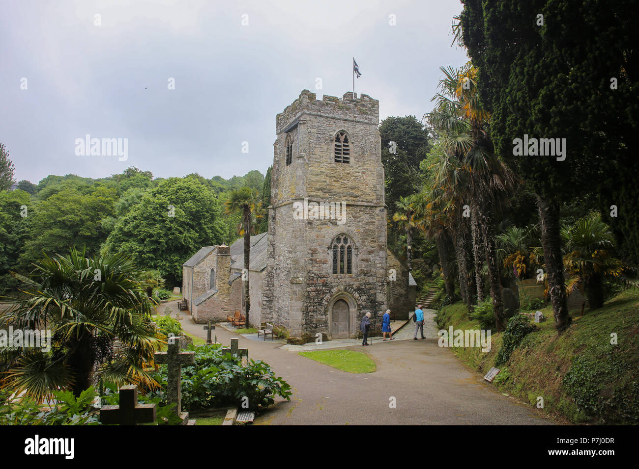 St nur im Roseland und St Mawes Kirche, in der Nähe von Truro, Cornwall. Stockfoto
