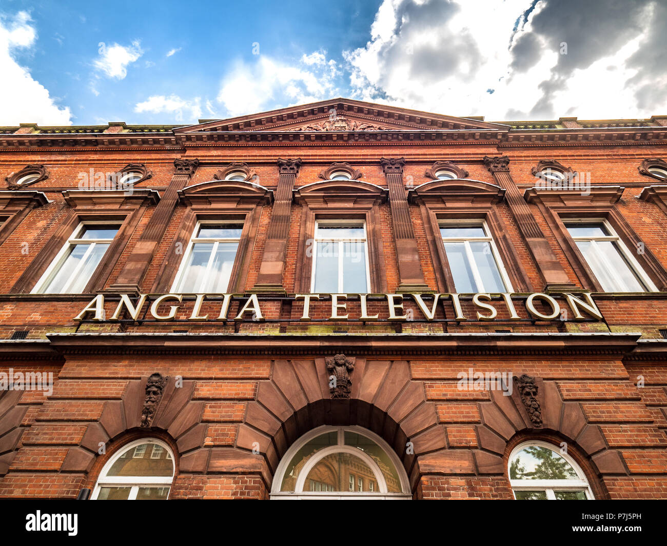 Anglia Television Headquarters HQ und Atelier in Anglia Haus Norwich. Anglia Haus war früher der Norwich landwirtschaftliche Halle. Stockfoto