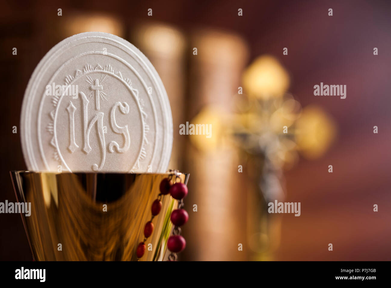 Sakrament der Kommunion, Eucharistie Symbol Stockfoto