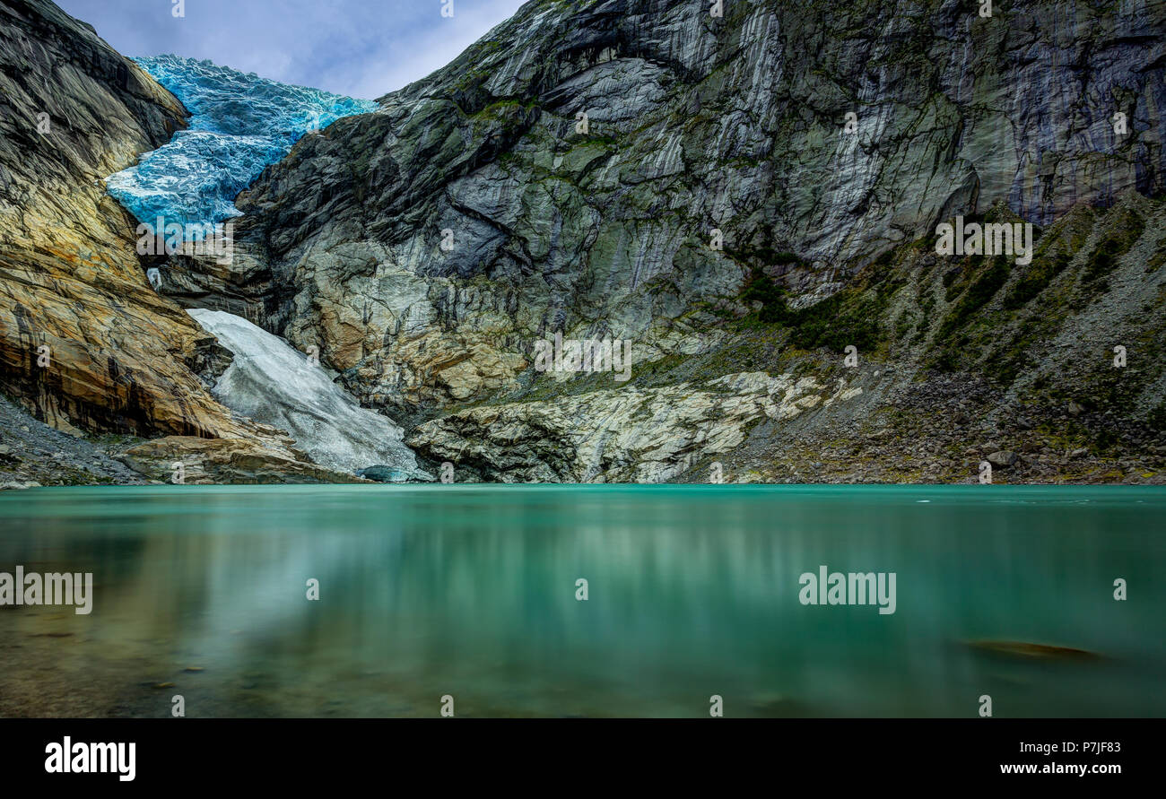 Landschaft von Norwegen, Briksdalsbreen Stockfoto