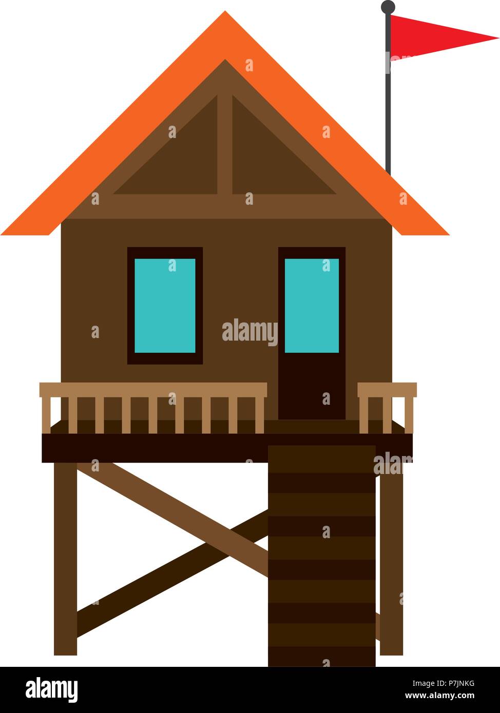 Baywatch stand Gebäude Symbol Stock Vektor