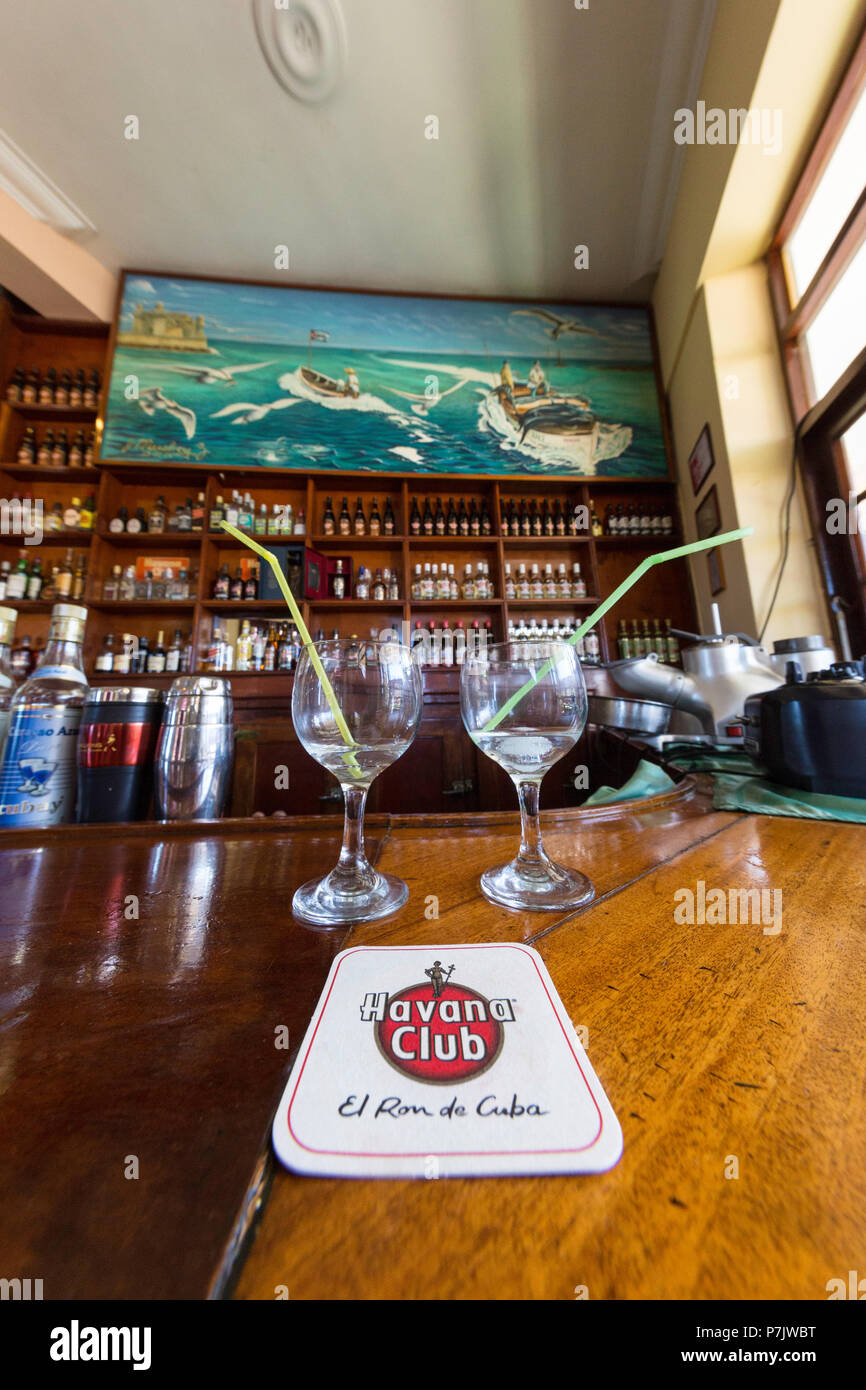 Eine von Ernest Hemingway's Favourite bars La Terraza in Cojímar, Kuba Stockfoto