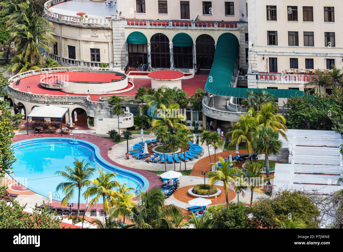 Das historische Hotel Nacional de Cuba befindet sich auf dem Malecón in der Mitte von Vedado, Kuba Stockfoto
