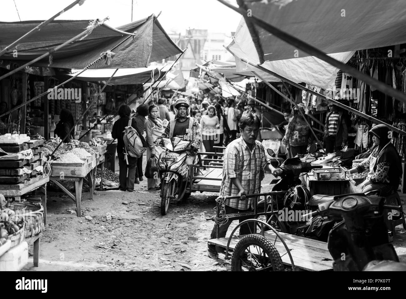 Die Szene auf dem Markt der kutacane, Indonesien Stockfoto