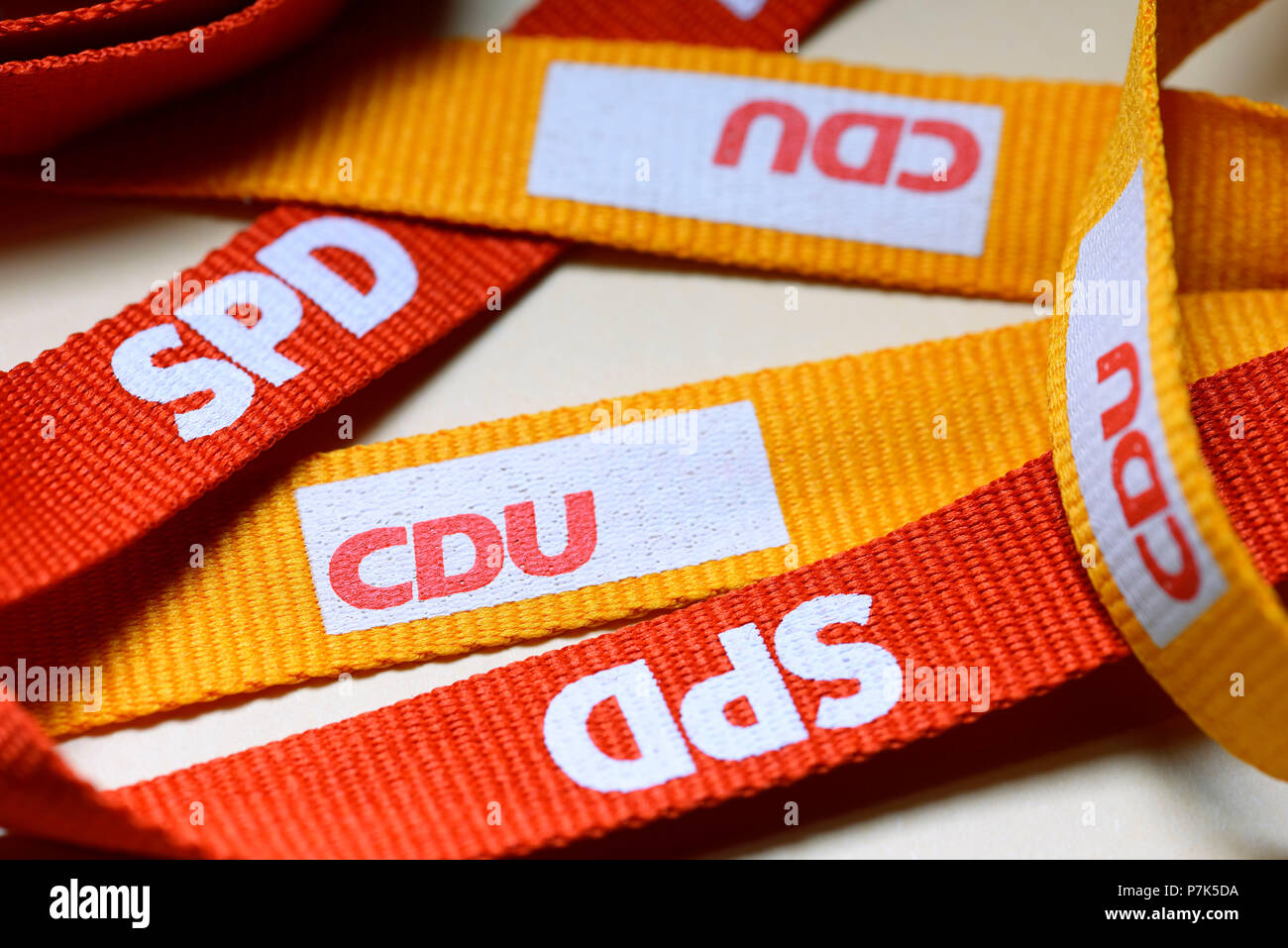 Schlüsselbänder, CDU, SPD, Große Koalition (große koalition) Stockfoto