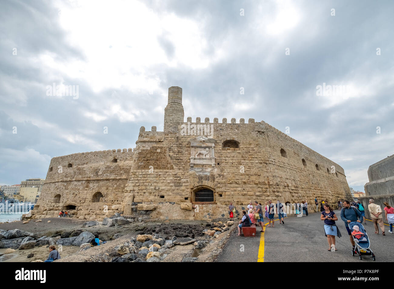 Festung Koules oder Festung Rocca Al Mare, Heraklion, Heraklion, Kreta, Griechenland, Europa Stockfoto