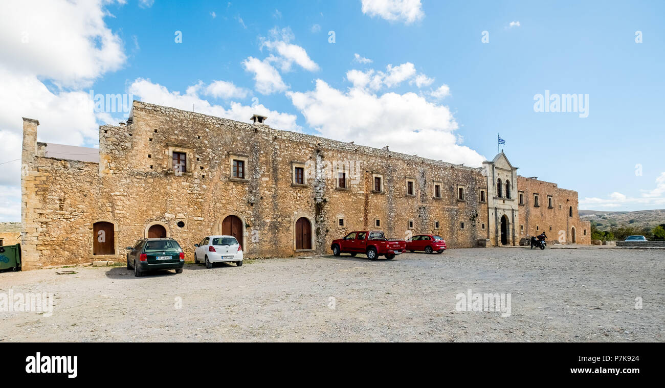 Moni Arkadi Kloster, National Monument von Kreta in den Kampf um die Unabhängigkeit, Außenansicht, Kreta, Griechenland, Europa Stockfoto