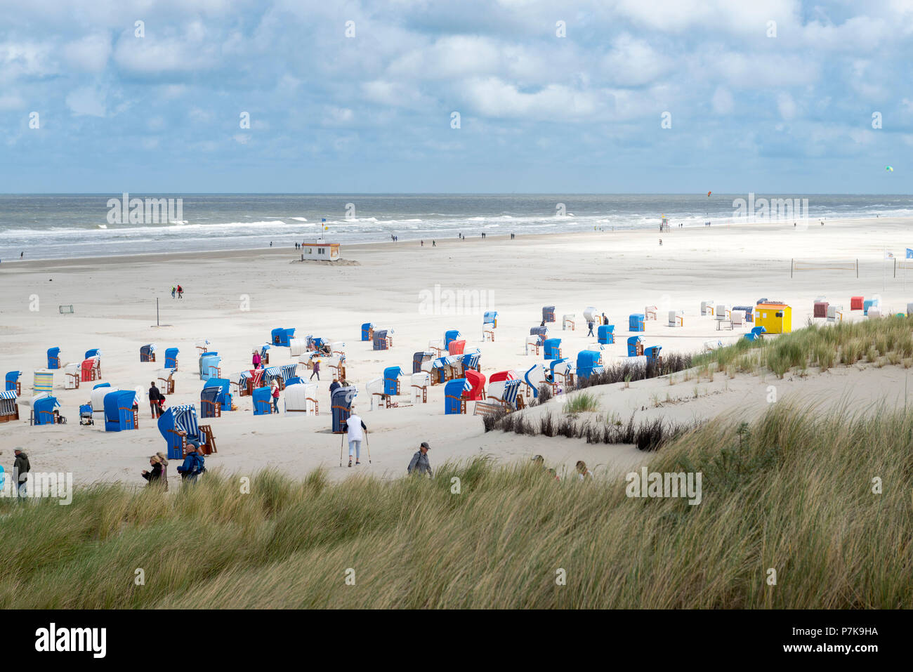 Deutschland, Niedersachsen, Ostfriesland, Juist, direkt am Strand. Stockfoto