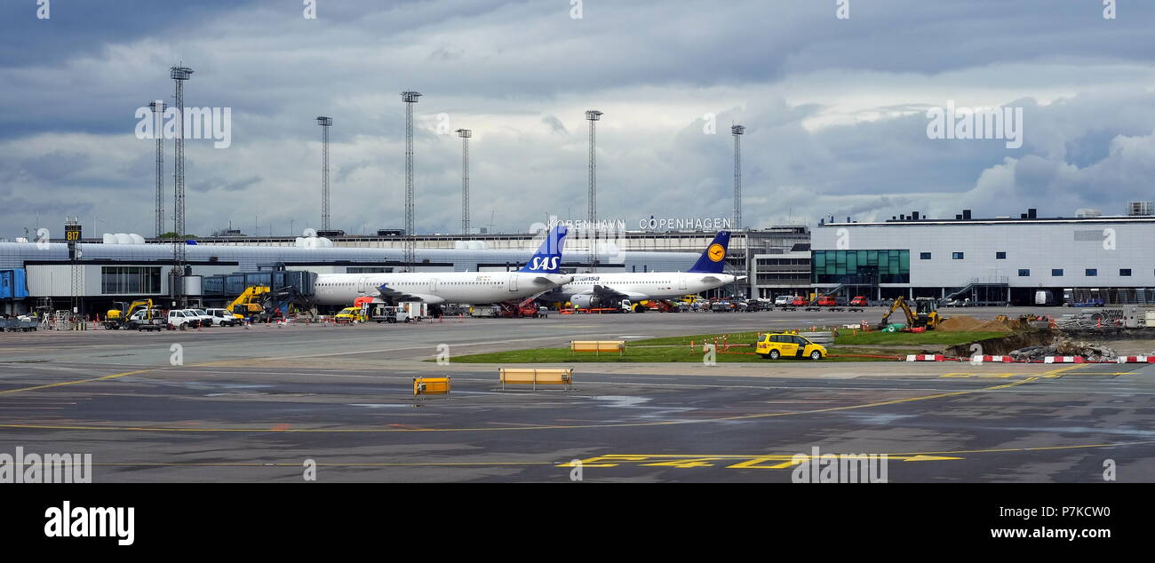 Manchester & die Kopenhagener Flughäfen Stockfoto