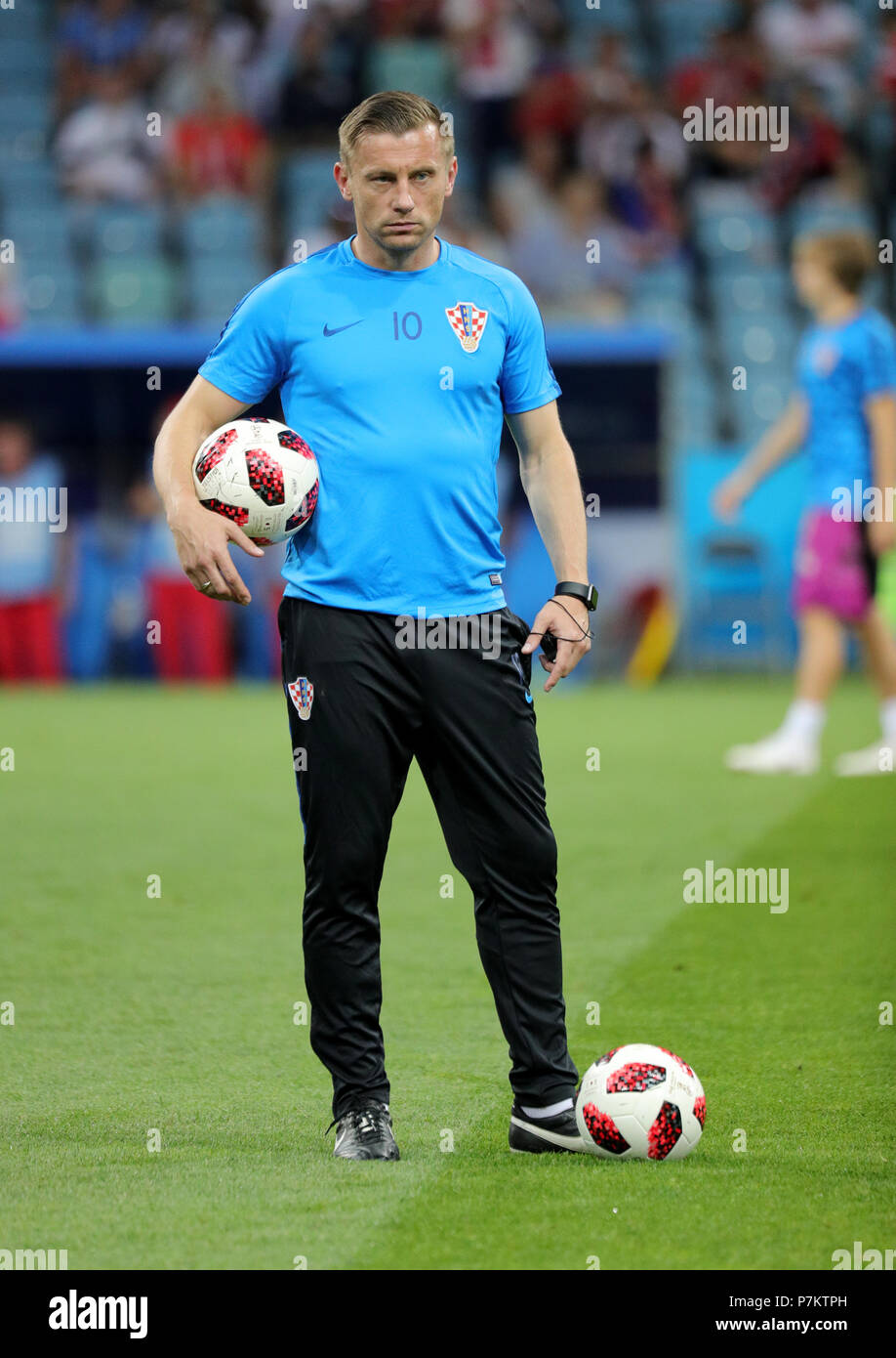 Sochi, Russland. 07 Juli, 2018. Wm-Viertelfinale zwischen Russland und Kroatien am Fisht Stadion. Kroatien's Assistant Manager Ivica Olic. Credit: Christian Charisius/dpa/Alamy Leben Nachrichten Quelle: dpa Picture alliance/Alamy leben Nachrichten Stockfoto