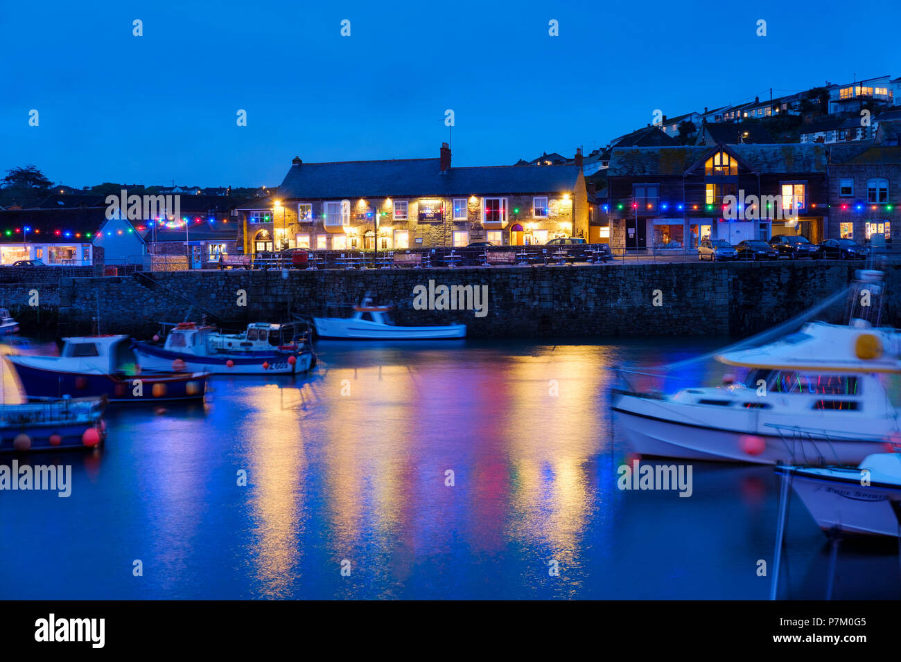 Hafen am Abend, Camborne, Cornwall, England, Großbritannien Stockfoto