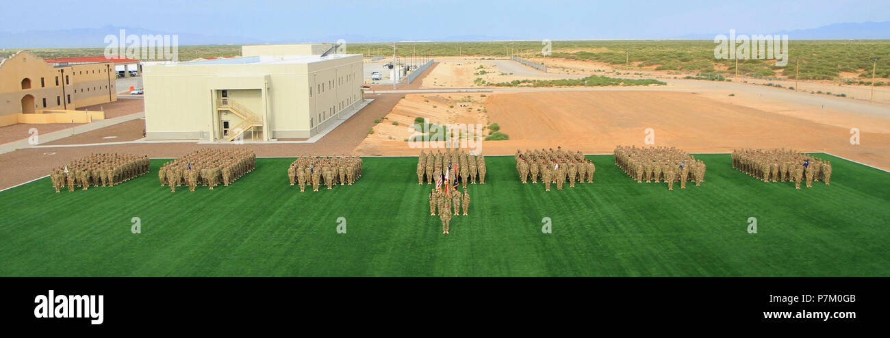 2d-Bataillon, 124 Infanterie, Camp McGregor, New Mexico für Dschibuti abfliegen. Stockfoto