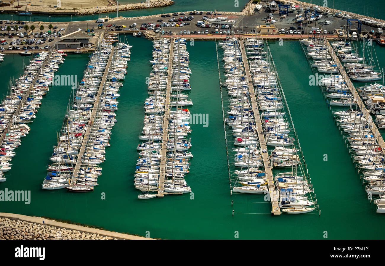 Port Palavas, Marina, Segelboote, Bootssteg, Palavas-les-Flots, Hérault, Occitanie Region, Frankreich Stockfoto