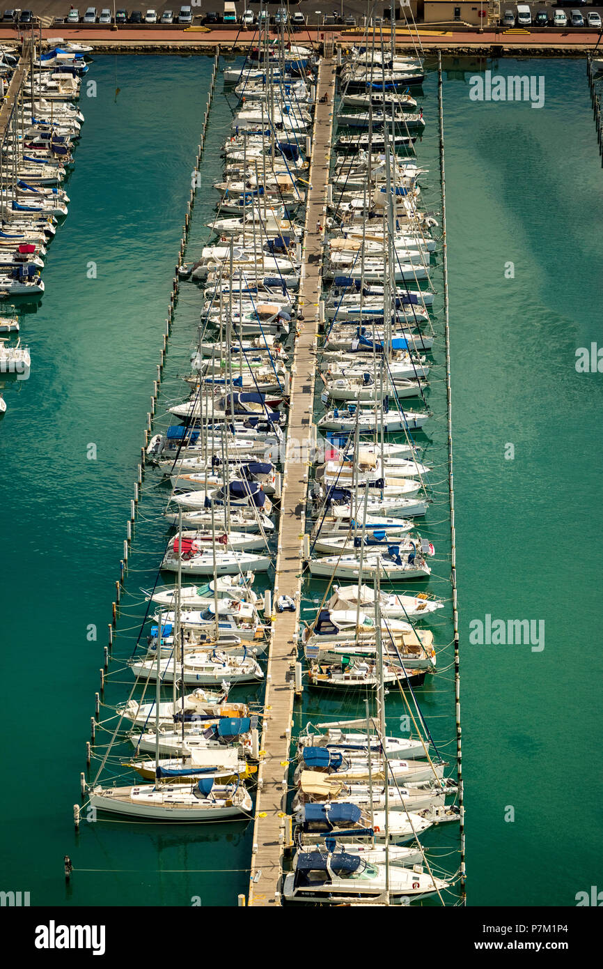 Port Palavas, Marina, Segelboote, Bootssteg, Palavas-les-Flots, Hérault, Occitanie Region, Frankreich Stockfoto