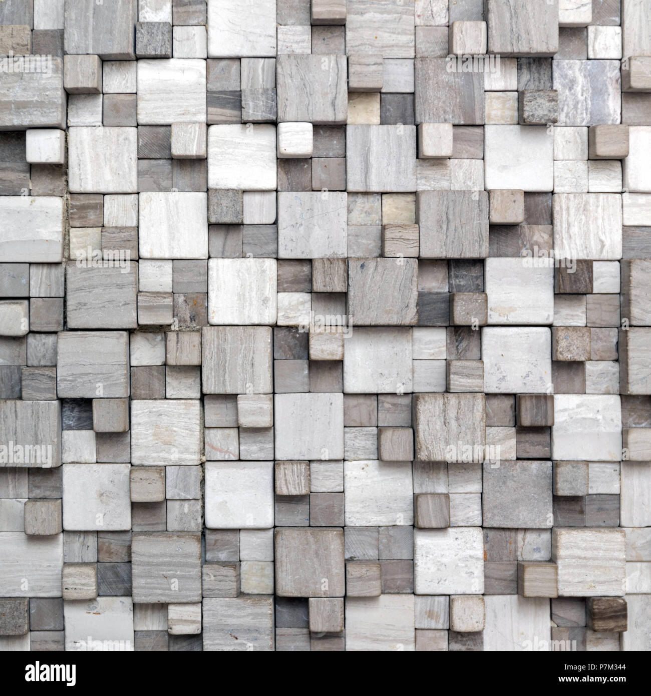 Moderne geometrische Marmor Stein Fliesen Wand Stockfoto