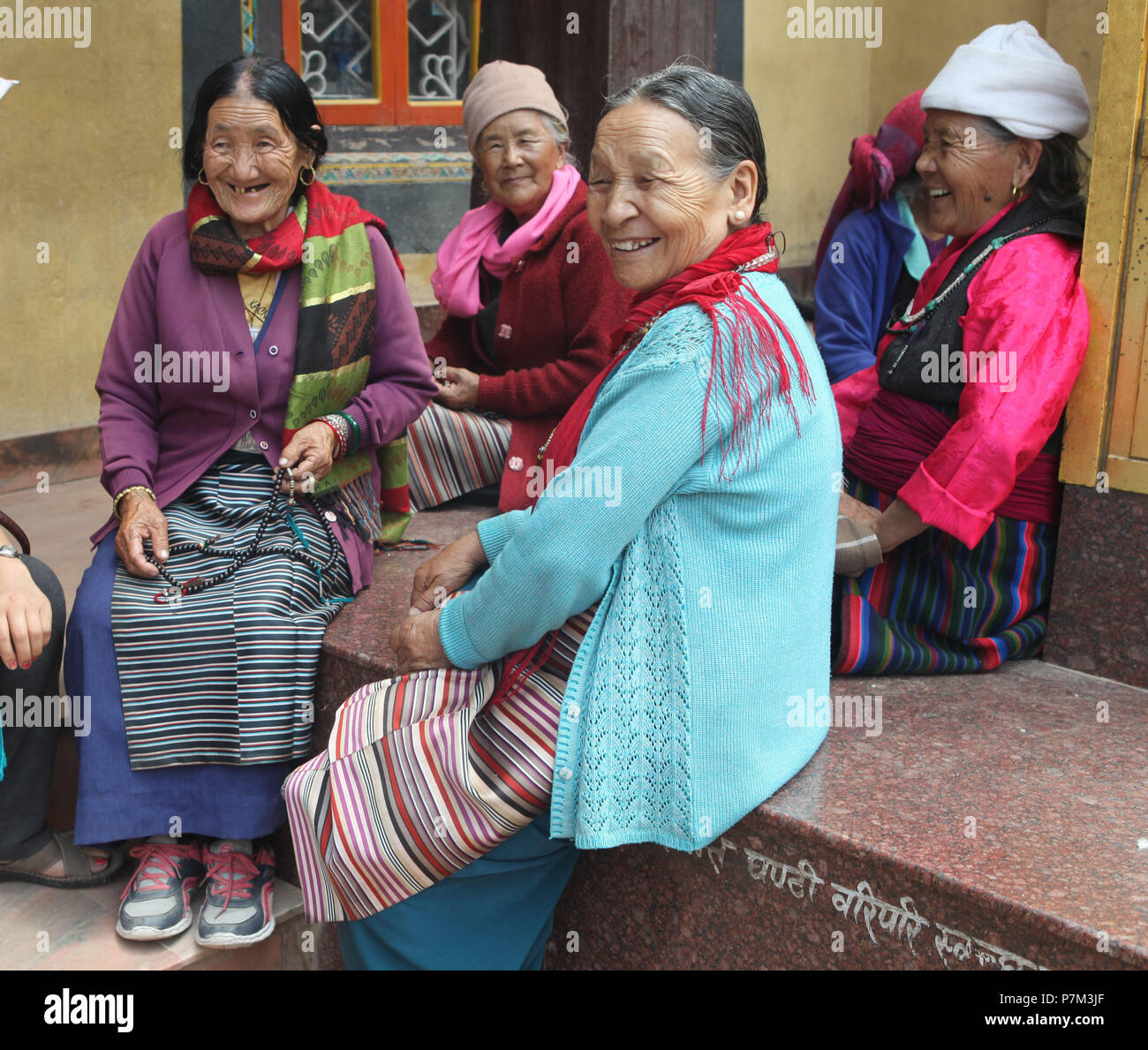 Alten einheimischen Frauen, Kathmandu, Nepal Stockfoto
