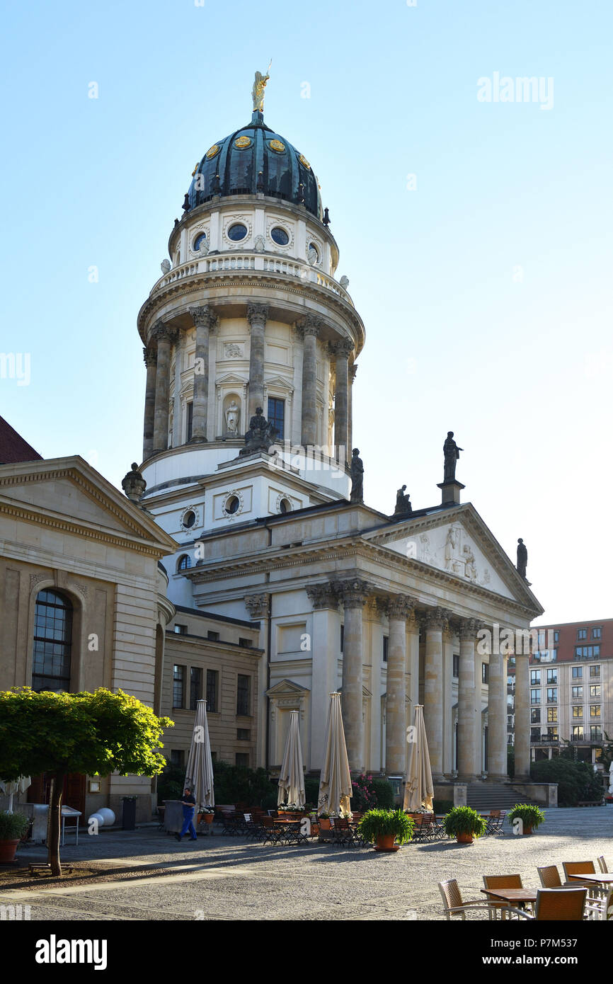 Deutschland, Berlin, Berlin-Mitte, Gendarmenmarkt, Französische Kirche zwischen 1701 und 1705 gebaut von den Architekten Louis Gayard und Abraham Quesnay Stockfoto