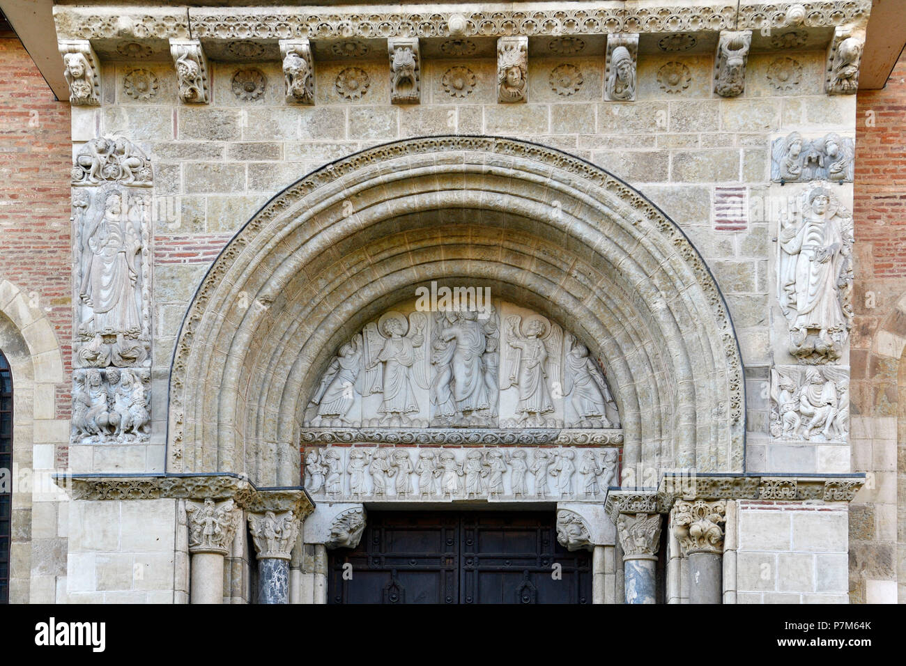 Frankreich, Haute Garonne, Toulouse, ein Anschlag auf El Camino de Santiago, Saint Sernin Basilika als Weltkulturerbe der UNESCO Stockfoto