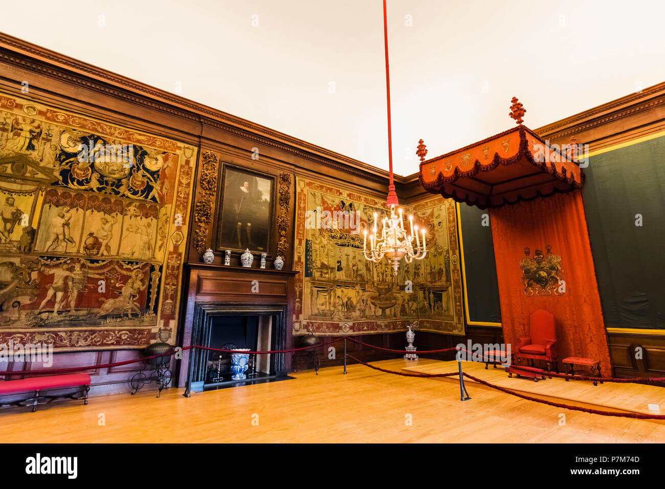 England, Middlesex, London, Kingston-upon-Thames, Hampton Court Palace, William III Apartments, der geheimen Kammer Stockfoto