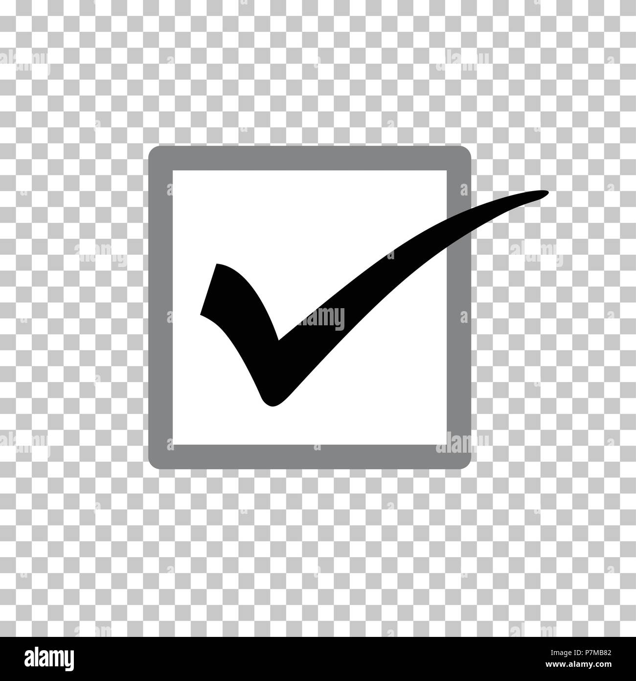 Markieren oder Häkchen im Kontrollkästchen. Leicht zu bearbeiten, Färbbar EPS8 Vektor Icon auf transparentem Hintergrund isoliert, Nr. 1 Variante. Stock Vektor