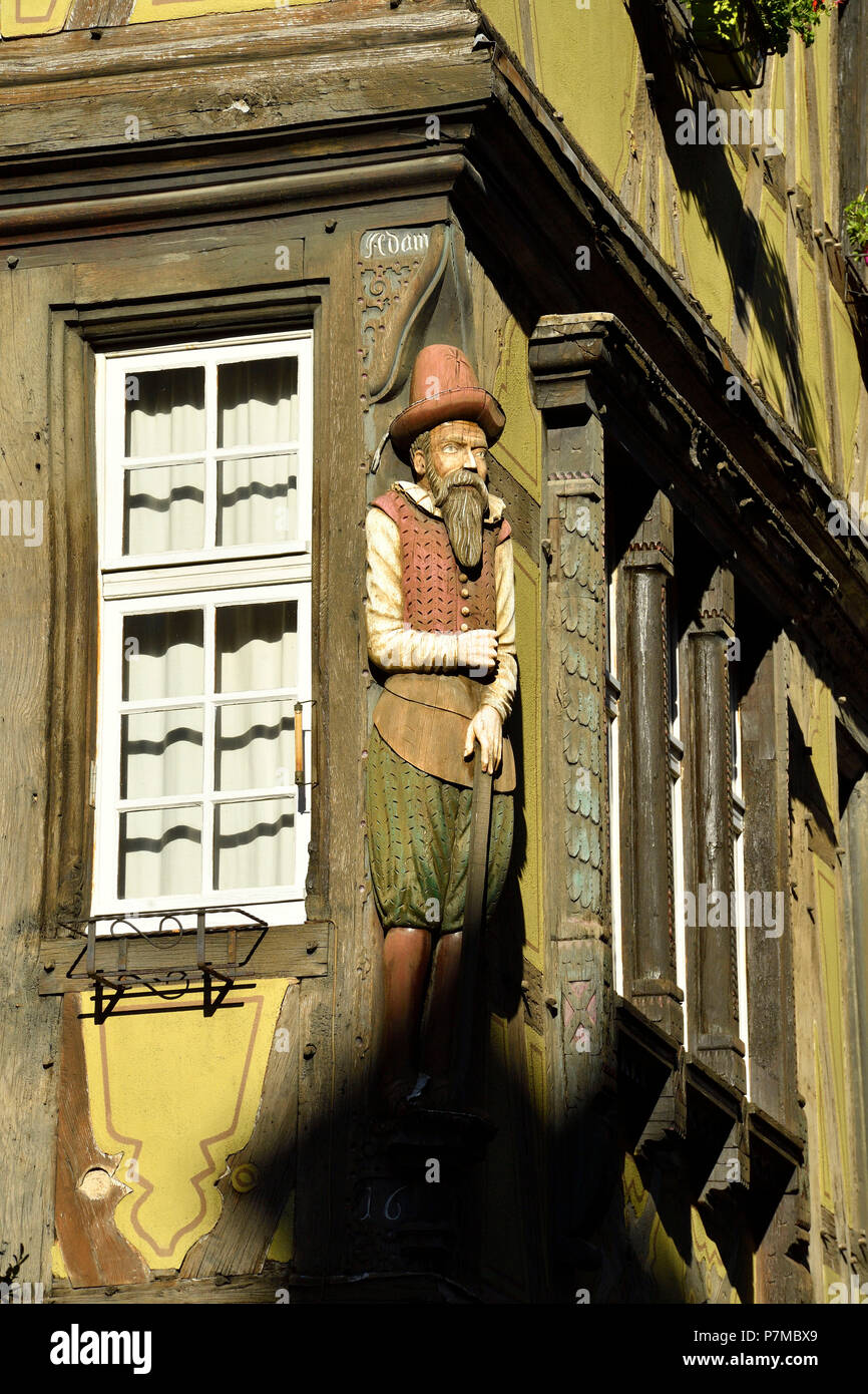 Frankreich, Haut Rhin, Alsace Weinstraße, Colmar, Maison Pfister mit Stil der Renaissance (1537) in der Rue des Marchands Stockfoto