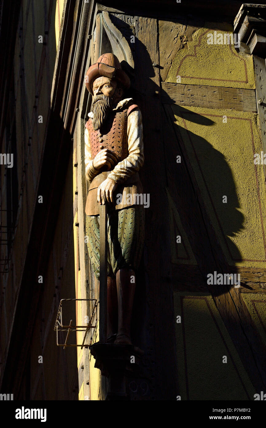Frankreich, Haut Rhin, Alsace Weinstraße, Colmar, Maison Pfister mit Stil der Renaissance (1537) in der Rue des Marchands Stockfoto
