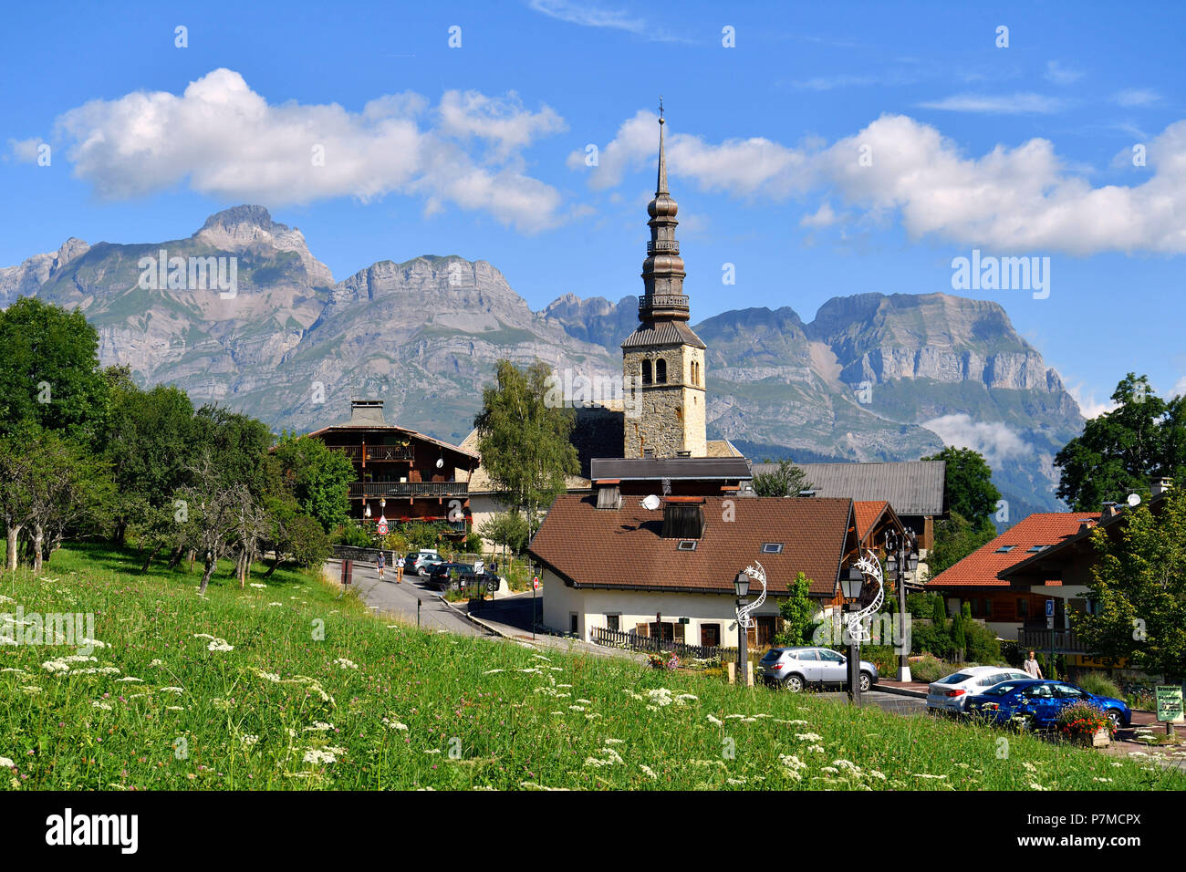 Frankreich, Haute Savoie, Combloux, Les Sentiers du Barock, St. Nicolas Kirche Stockfoto