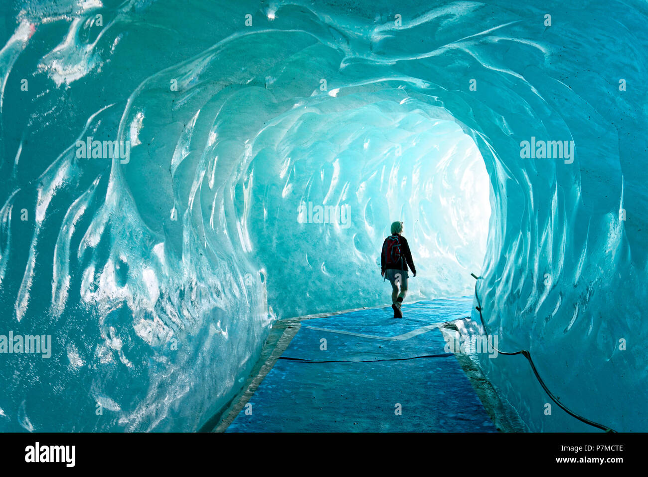 Frankreich, Haute Savoie, Chamonix Mont Blanc, Montenvers, Höhle des Mer de Glace Gletscher Stockfoto