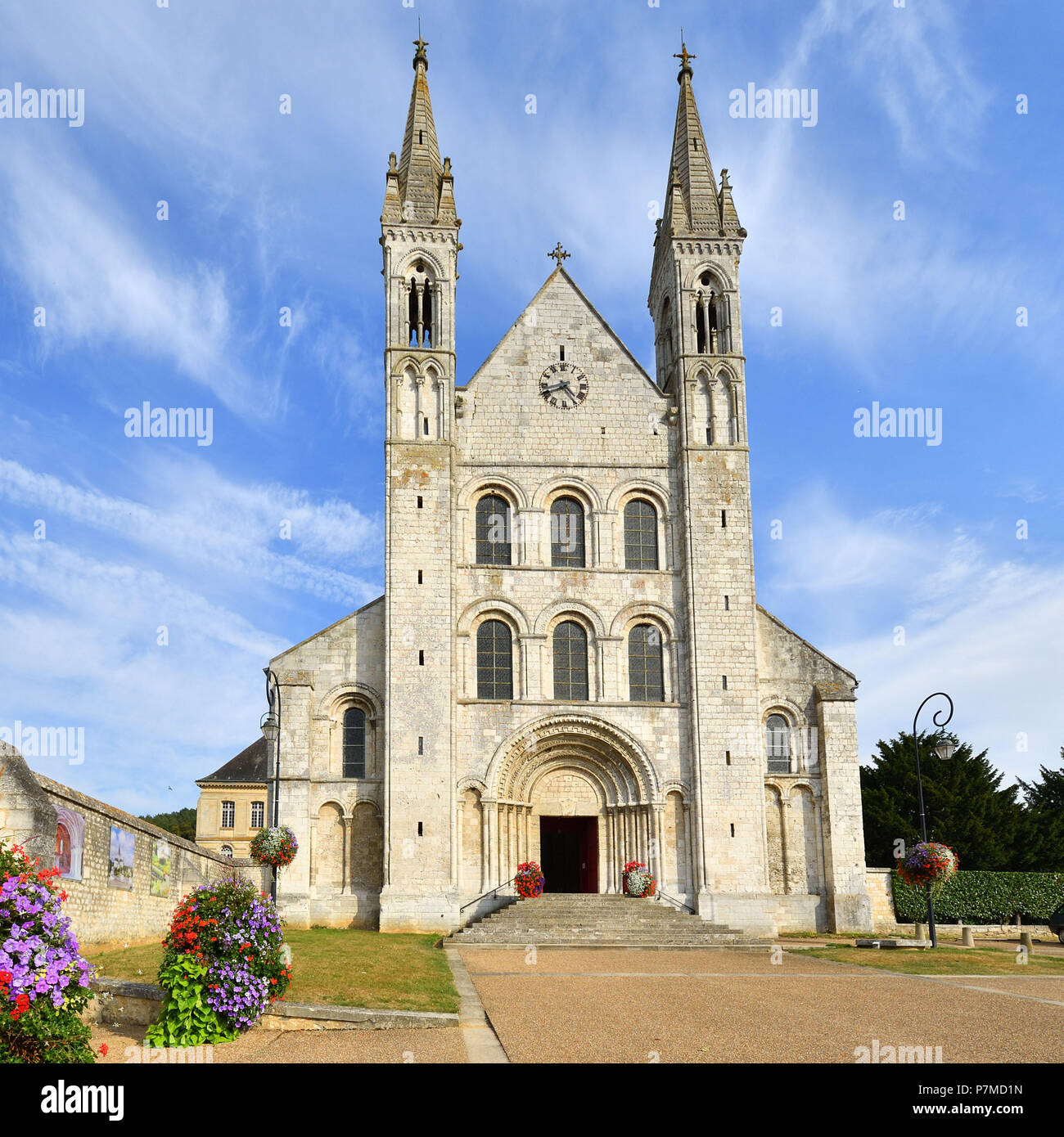 Frankreich, Seine Maritime, Saint-Martin de Boscherville, Saint Georges de Boscherville Abtei aus dem 12. Jahrhundert Stockfoto