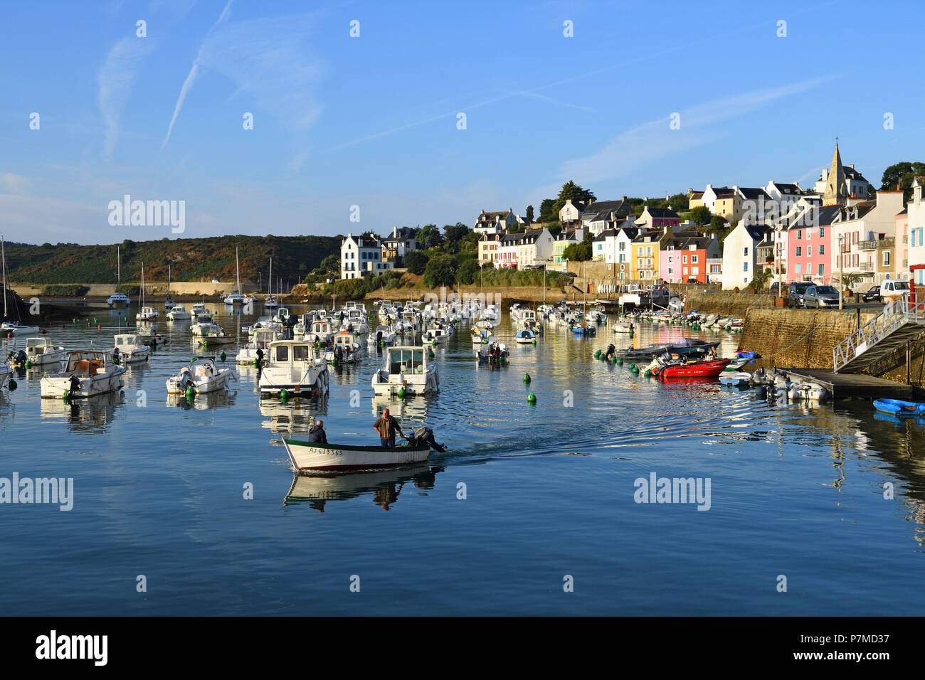 Frankreich, Morbihan, Belle Ile En Mer, Sauzon Hafen Stockfoto