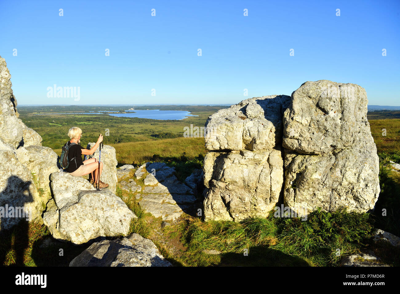 Frankreich, Finistere, Parc Naturel Regional d'Armorique (Armorica Regionalen Naturpark), Saint Rivoal, Monts d'Arrée und einen Blick auf die brennilis See (Stausee St. Michel) Stockfoto