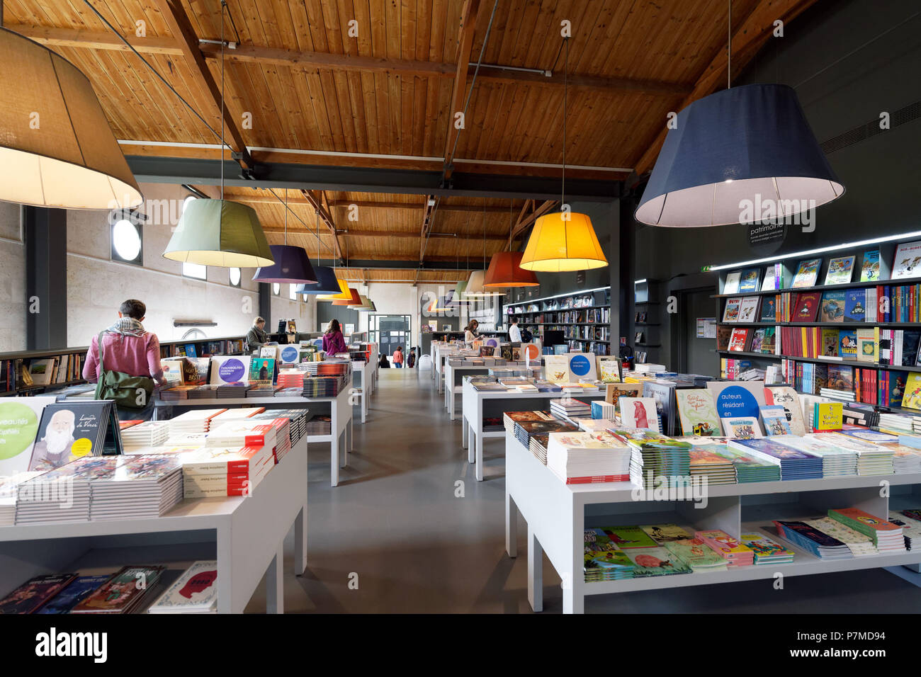 Frankreich, Charente, Angouleme, CIBDI, internationale Stadt der Comics und Bild, das Museum von Comics im Keller Magelis, die Buchhandlung installiert Stockfoto