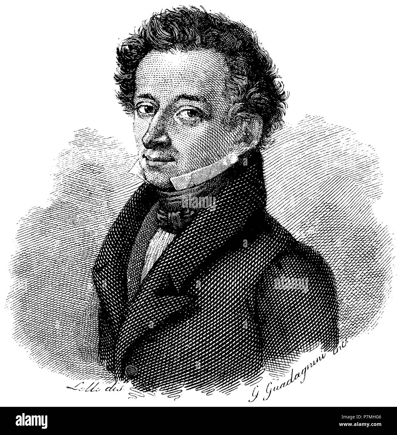 Giacomo Leopardi. Nach einem Stich, 1895 Stockfoto