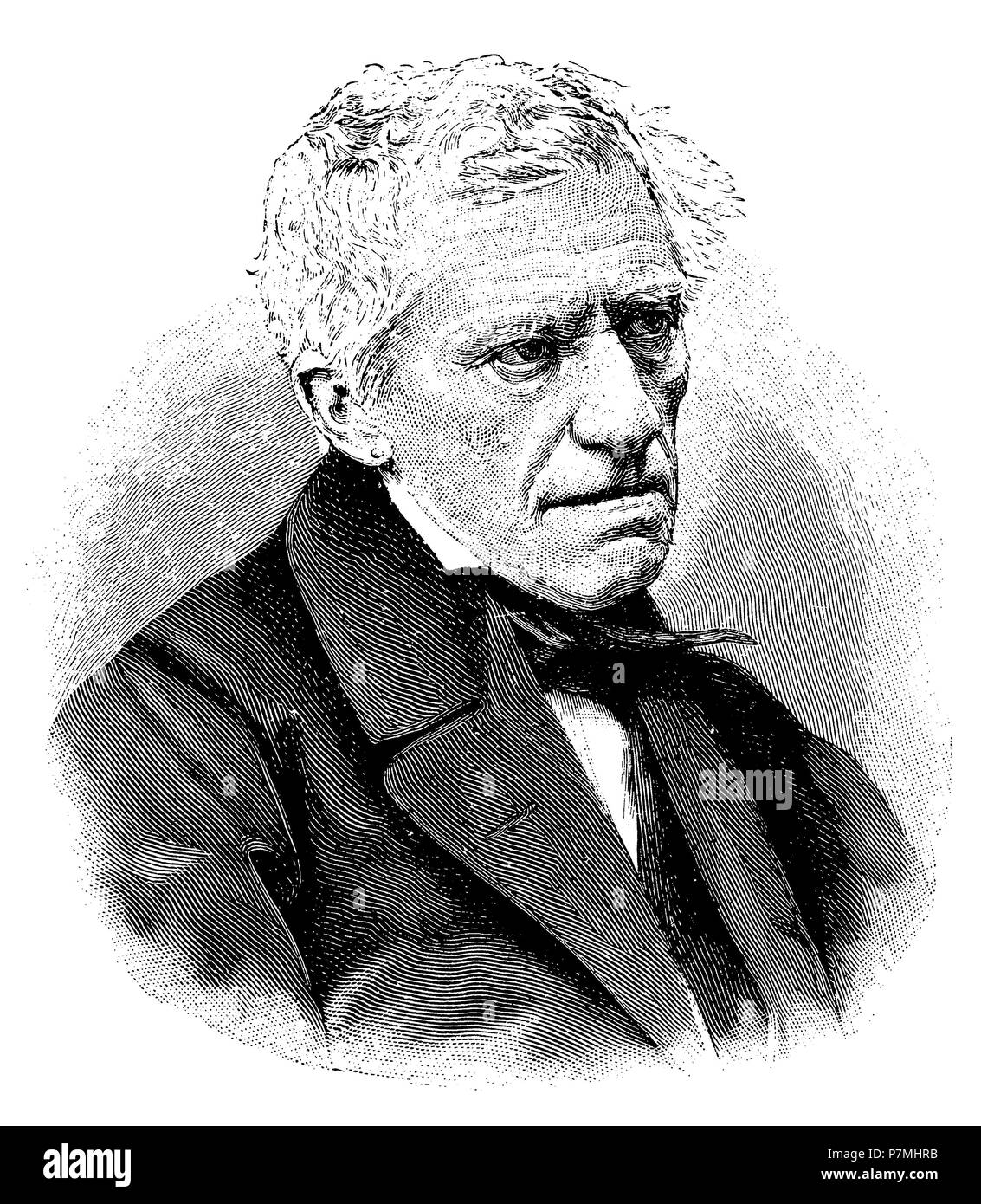 Franz Grillparzer. Nach dem Gemälde von Penther, 1895 Stockfoto