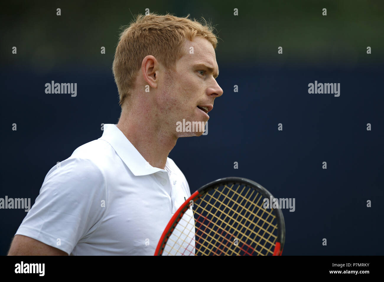 Edward Corrie, professioneller Tennisspieler aus dem Vereinigten Königreich, während eines Spiels. Stockfoto