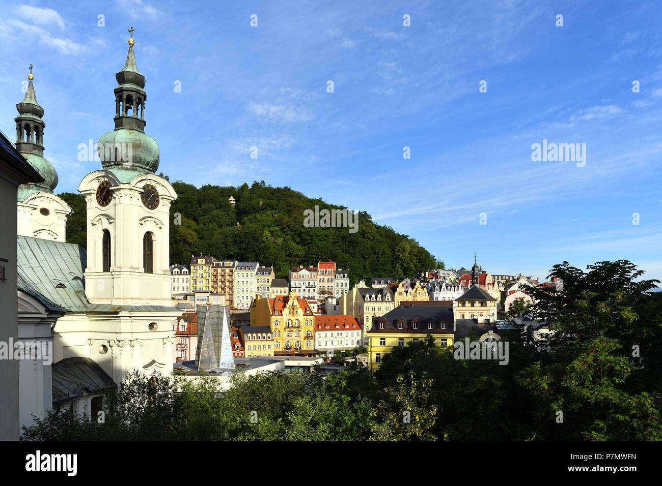 Tschechische Republik, Westböhmen, historische Altstadt von Karlsbad, Karlsbad, Marie Madeleine Kirche (Sv Mari Magdaleny) Stockfoto