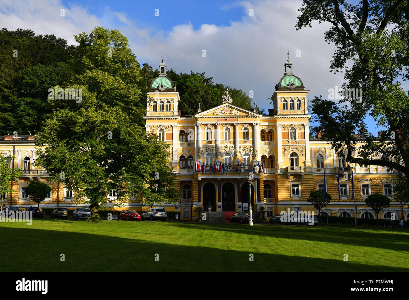 Tschechische Republik, Westböhmen, Marianske Lazne (Marienbad), thermische Stadt, luxuriöse Hotel Nové Lázne, neue Spa Stockfoto