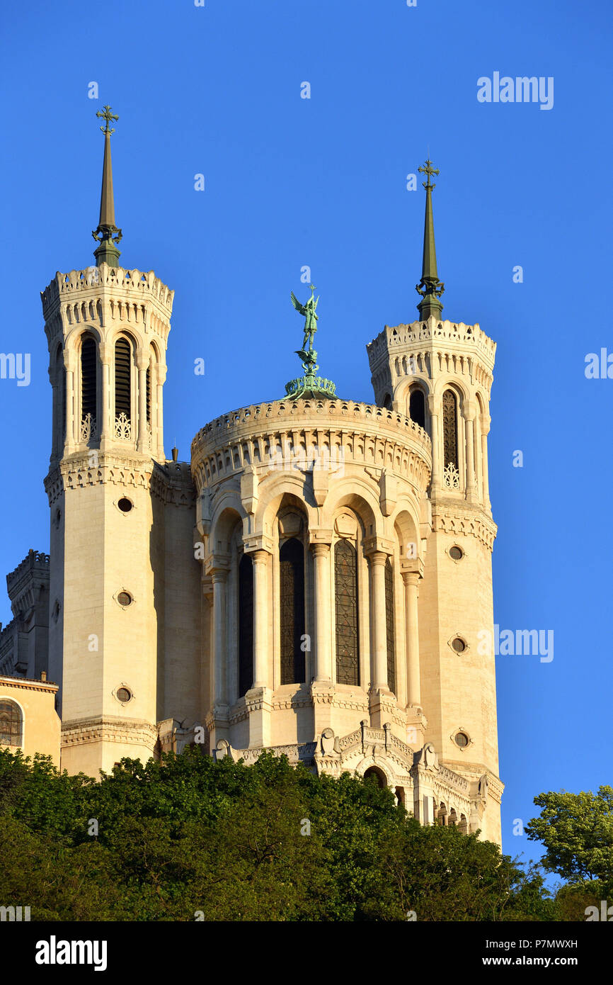 Frankreich, Rhone, Lyon, historische Stätte, die zum Weltkulturerbe der UNESCO, Basilika Notre-Dame de Fourvière Stockfoto