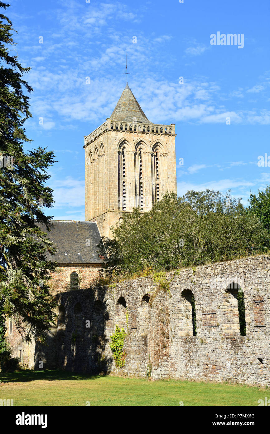 Frankreich, Manche, Cotentin, La Luzern d'Outremer, Sainte Trinité de La Abtei Lucerne Stockfoto