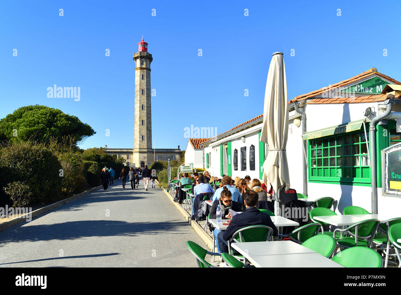 Frankreich, Charente Maritime, Ile de Ré, Saint Clement des Baleines, der Leuchtturm, erbaut im Jahre 1849 Stockfoto