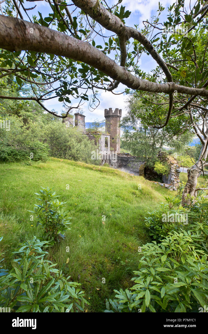 Alte Ruinen von Schloss, Nationalpark Killarney, County Kerry, Irland Stockfoto