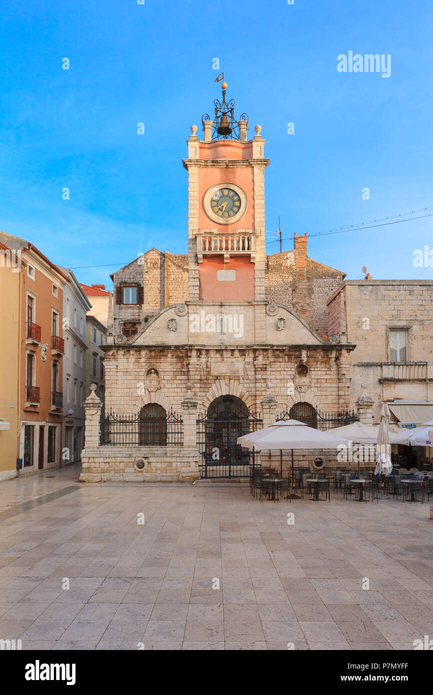 Europa, Kroatien, Adria Region von Dalmatien, Zadar, die Watch Tower Stockfoto