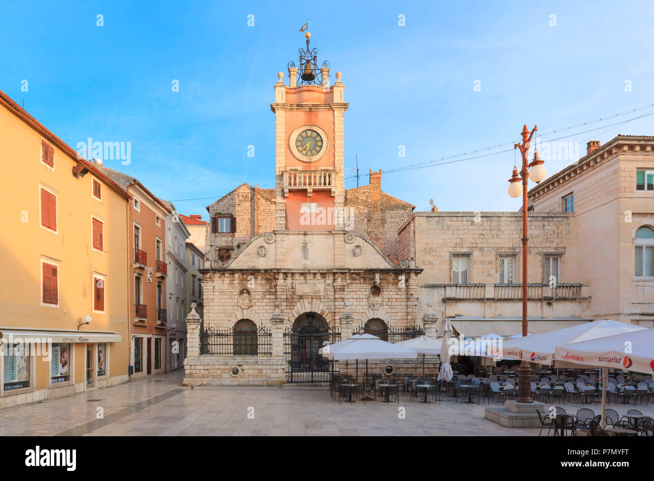Europa, Kroatien, Adria Region von Dalmatien, Zadar, die Watch Tower Stockfoto