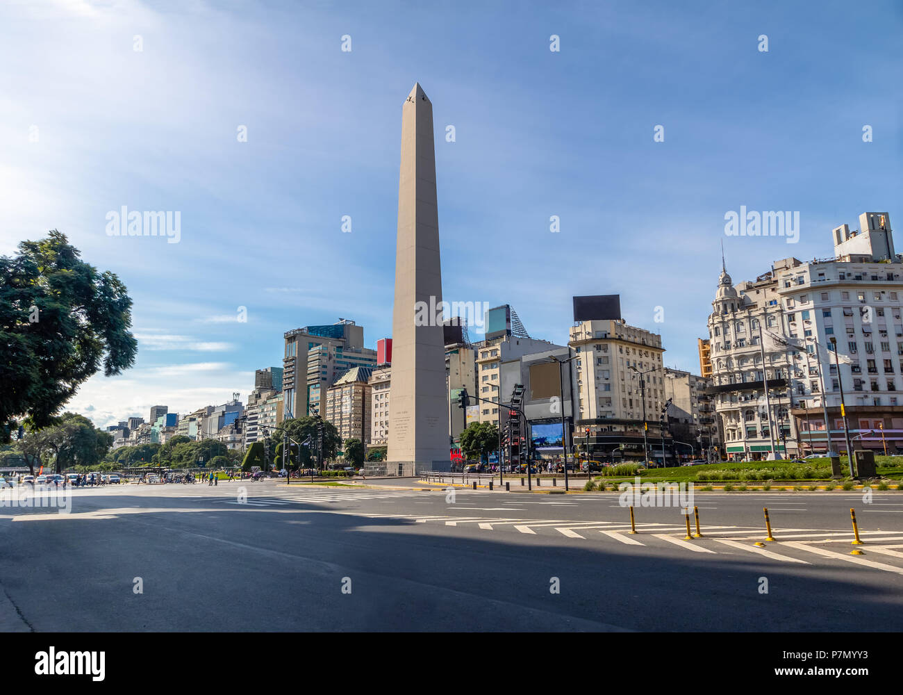 Buenos Aires Obelisk an der Plaza de La Republica - Buenos Aires, Argentinien Stockfoto