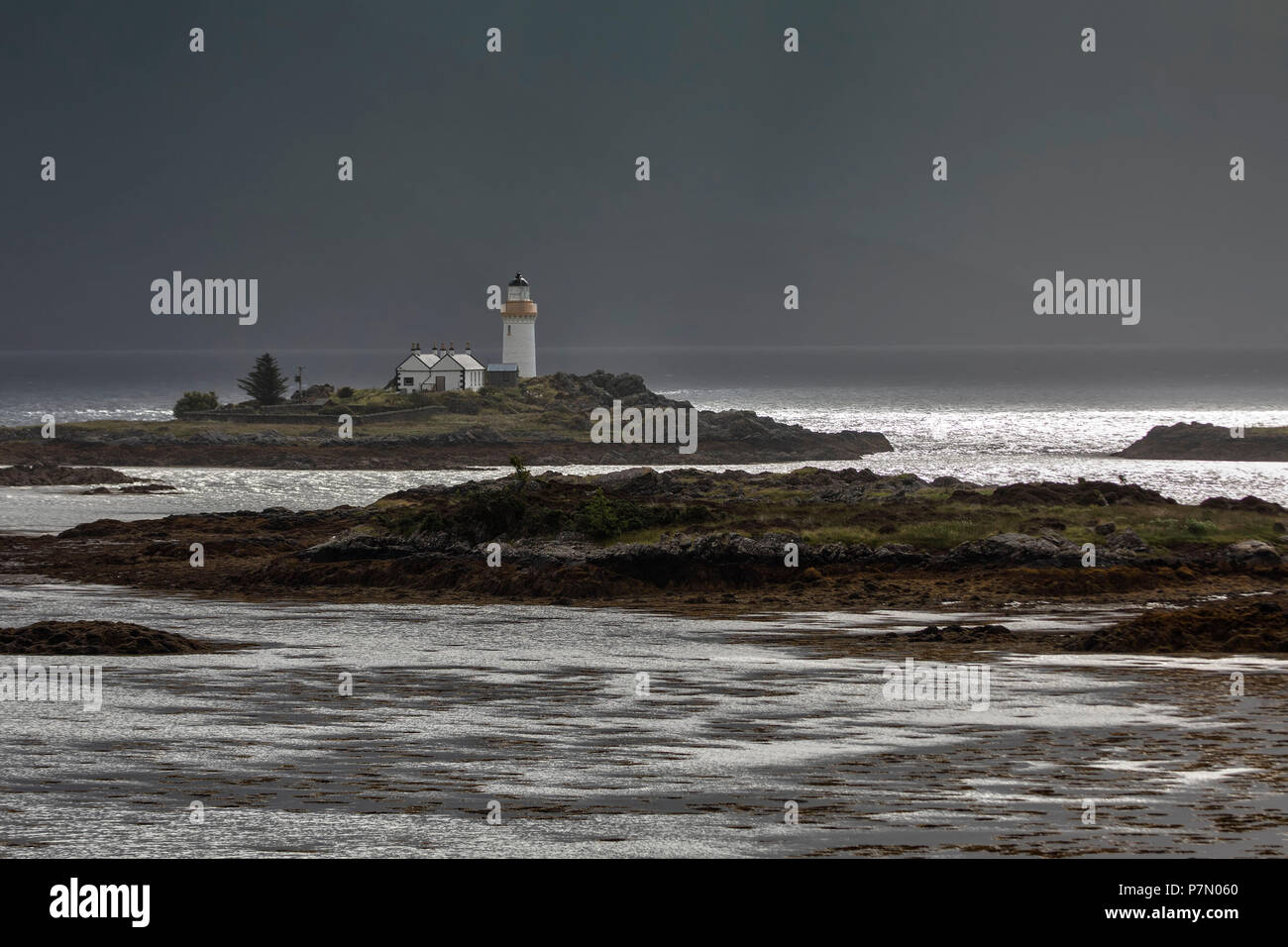 Ornsay Leuchtturm, Isle of Skye, Innere Hebriden, Schottland, Europa Stockfoto